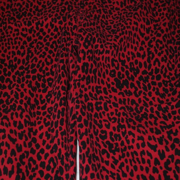 Guess Stretch Jeans Size 14 Very Flattering Red Leopard - Picture 11 of 16